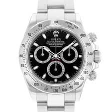 Rolex Daytona 116520 40mm Black Dial Steel Chronograph Mens Watch Papers 2009