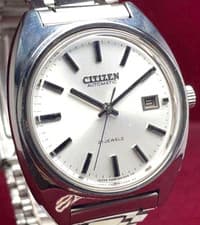 Citizen Automatic Vintage Watch 1975 Silver Sunray Dial Stainless Steel 21Jewels