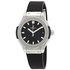 Hublot Classic Fusion Quartz Black Dial Ladies Watch 581.NX.1470.RX