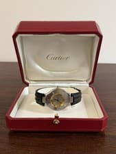 Vintage Luxury Must De Cartier 21 Gold Silver 31mm Quartz With Box Swiss Classic