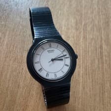 Seiko Chario Mens Wristwatch 7431 6030 Quartz Black Band Timepiece Classic