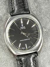 Vintage Tudor Oyster Manual Wind Watch Black Dial 34m Swiss Runs Signed Movement