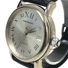 Montblanc Meisterstuck 7042 Automatic Date Silver Dial 36mm Leather Box Men's