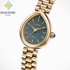 CITIZEN L EM1203-57X RAINELL Collection Eco-Drive Women's Gold Watch Green Dial