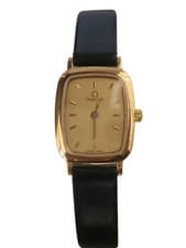 Omega Deville Ladies Quartz Watch Silver Gold Stainless Steel Plated Used