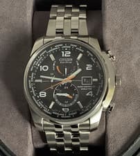 Citizen Men’s Eco-Drive A-T Alarm Radio Controlled World Time Watch AT9010 wr200