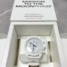 Omega Swatch Mission to the Moonphase Bioceramic Watch 42mm Used