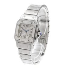 CARTIER SANTOS GALBÉ SM W20062D6 24mm SS Silver Dial Automatic Date #C186