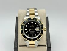 Rolex Submariner Black 16613 40mm 18K Yellow Gold Stainless Steel