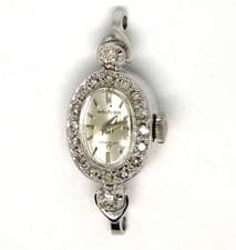14k White Gold Ladies Diamond Hamilton Watch NO BAND