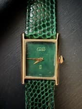 Vintage must De Cartier Manual 18k Gold Plated TANK watch working