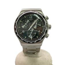 SWATCH◆NIGHT FLIGHT/Quartz watch/analog/stainless SASARA/BLK/SLV/SS/YVS444GC