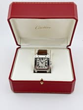 Cartier Santos 100 Large Stainless Steel Leather W20073X8 with BOX