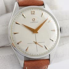 NO TARIFFS SWISS OMEGA REF 2505 NICE HONEYCOMB DIAL MANUAL WIND JUMBO SIZE 38MM