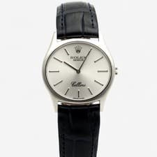 Rolex Cellini Selene Vintage 3806 Oval Coin Unisex Leather Watch White 154022896