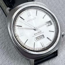 Seiko Seikomatic 6206-8160 Vintage Auto 26J Day Date Silver Japan Watch
