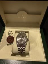 Rolex Datejust 36mm Stainless Steel Jubilee Fluted Bexel Silver Diamond Dail wat