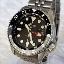 Seiko 5 Sports 4R34-00A0 SBSC001 GMT Date Automatic Mens Watch Authentic Working