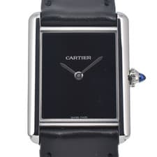 with paper CARTIER Tank Must LM WSTA0072 SS/leather Quartz Unisex Watch D#147326