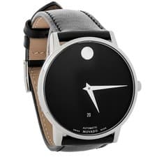 Movado Classic Museum Men's Black Leather Band Automatic Watch 0607473