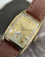 Vintage 1942 Hamilton Alen 980 17J 10K Gold Filled Serviced