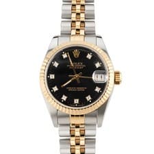 Pre-Owned Rolex Datejust 31mm 68273 Black Dial 18k Gold Jubilee