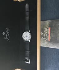 Stowa Marine 40 No Date White Dial Handwound Blue Hands Sapphire Crystal