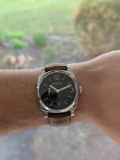 Panerai Radiomir Men's Black Watch - PAM00512 - Box, Booklet, OEM Brown Strap