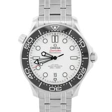 NEW PAPERS Omega Seamaster Diver 300M 42mm WHITE WAVE 210.30.42.20.04.001 BOX