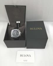 BULOVA BLK/SLV 96B259 Case/Box PRECISIONIST DRESS Authentic From Japan