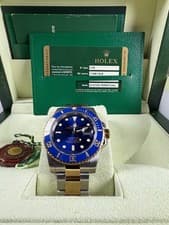 Rolex Submariner 116613LB Silver and Gold Oyster Bracelet with Blue Bezel
