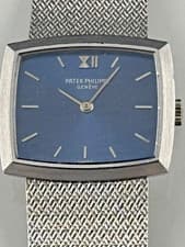 Vintage Patek Philippe Ladies 3352/1 RARE 18K White Gold Blue Dial Hand Wind