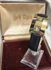 Lord Elgin Jumping Hour Watch 14K Gold Filled Vintage 1950s