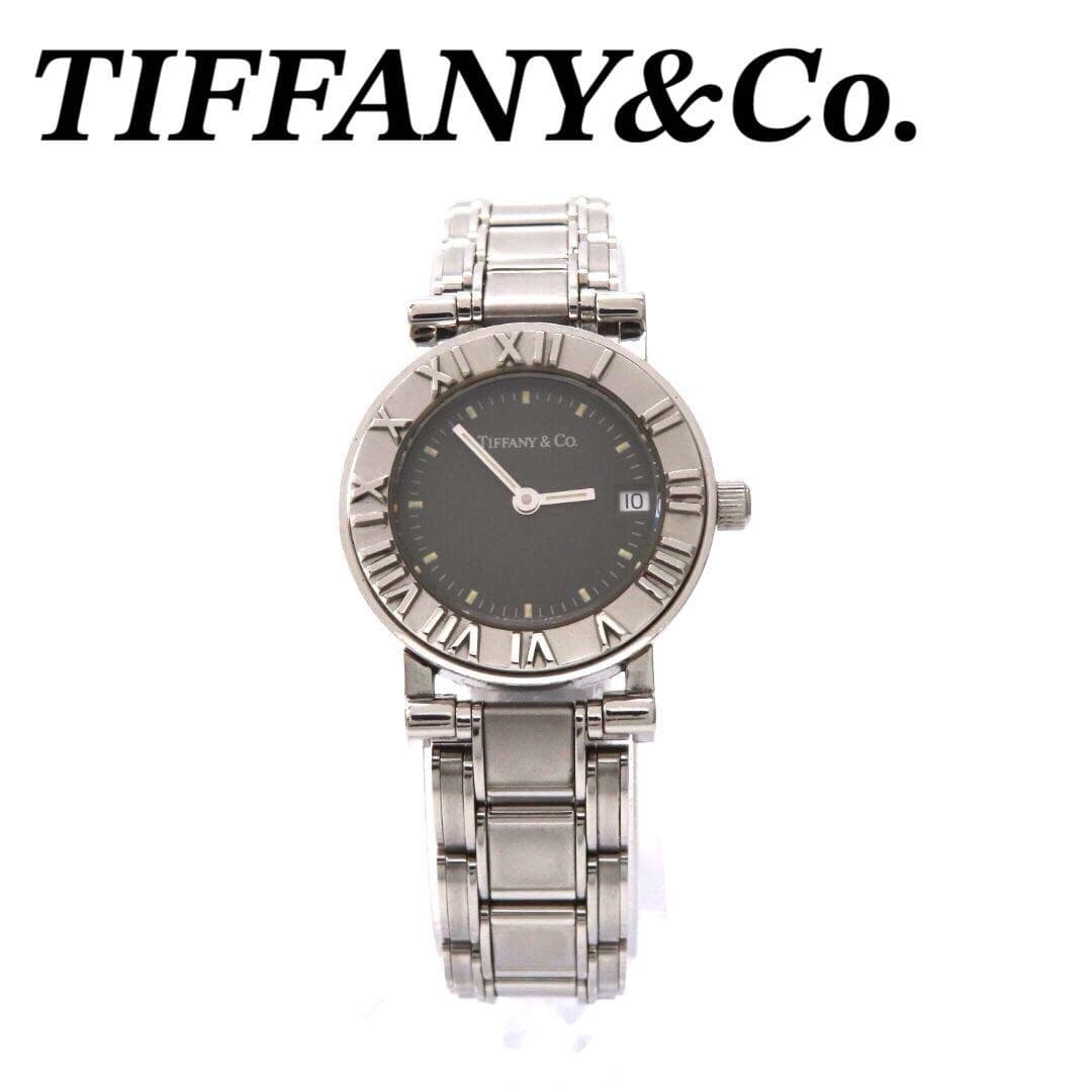 Tiffany and Co Atlas Round Ladies Quartz Watch Gray Dial 25mm SS from Japan