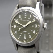 [Near MINT] HAMILTON Khaki 9415A Green Dial 33mm Hand Winding Men's Watch Swiss