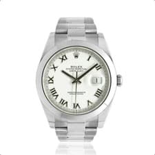 Rolex Stainless Steel Datejust 41mm Smooth White Roman 2023