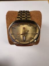 Rare Rado NCC404 Gold Dial Automatic Unique Shape Day Date Vintage Watch Swiss