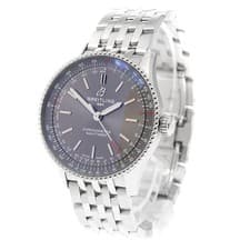 BREITLING NAVITIMER AUTOMATIC 36 A17327 SS Grey Dial Watch #C191