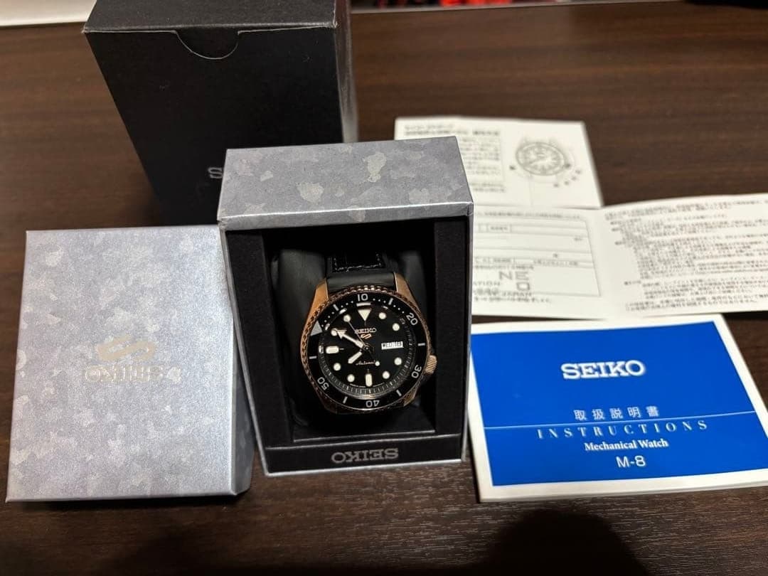 USED SEIKO 5 SPORT SBSA028 Diver Automatic Black x Gold Watch Japan Authentic