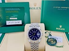 2025 Rolex Datejust 36 126234 36mm Blue Dial 18k Gold Steel Jubilee Box Papers