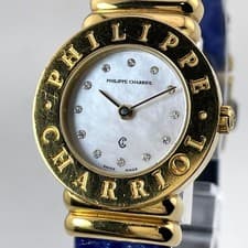 Charriol St-Tropez 7007901 Quartz Blue Shell Dial 12P Diamond Ladies Watch 24mm