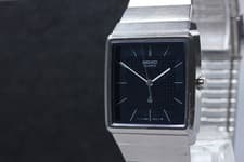 Vtg 1979 Seiko Emblem 7830-5180 Navy Blue Square Quartz Mens Watch From JAPAN