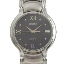 RADO Florence Men Quartz Watch SS Band Black Dial