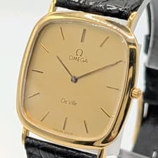 Omega De Ville Quartz Ladies Square Gold Watch, Y2K Condition