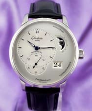 Glashutte Original PanoMaticLunar Silver Dial 40mm 1-90-02-42-32-05 Mint