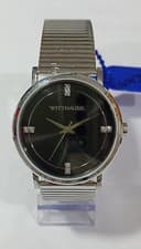 WN3101 WITTNAUER BLACK  DIAL DIAMOND ACCENT MEN'S WATCH  MW-64
