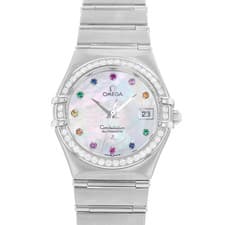 Omega Constellation 1495.79.00 28mm Mother of Pearl Diamond Steel Ladies Watch