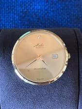 Mido Ocean Star Aquadura Swiss Quartz 34mm Gold Dial Sapphire Watch Head (Runs)