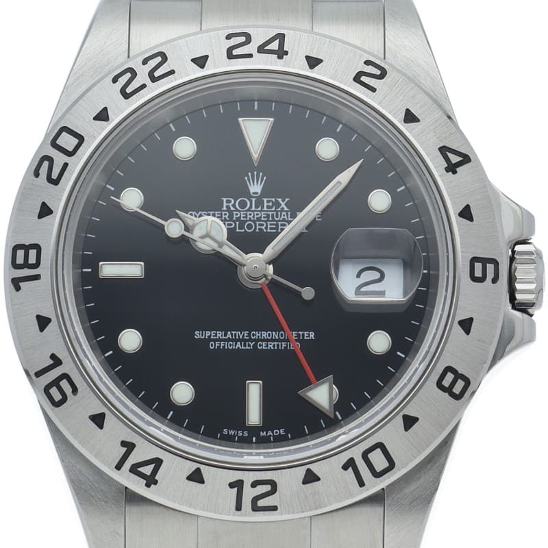 ROLEX Explorer 2 16570(D) Stainless Steel mensWatch black USED