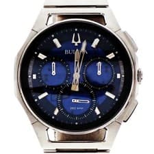 BULOVA Curve Men Quartz Watch Navy Dial Stainless Steel